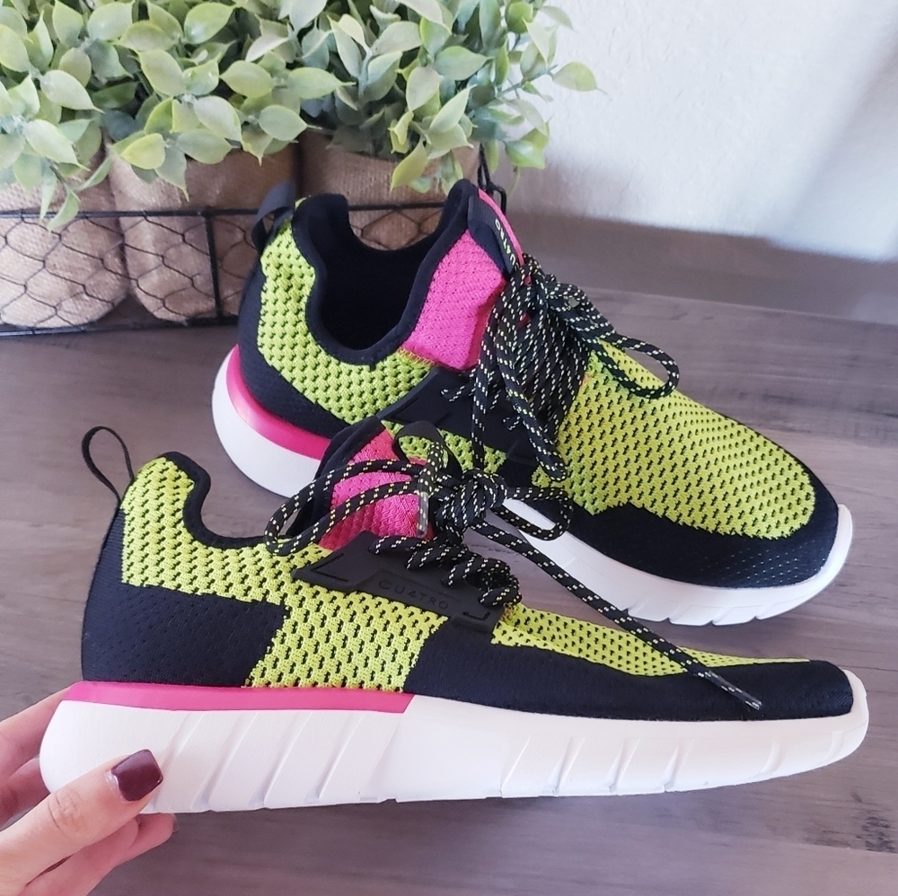 CU4TRO Bolt Lime Knit Sneakers NEW - Picture 7 of 7